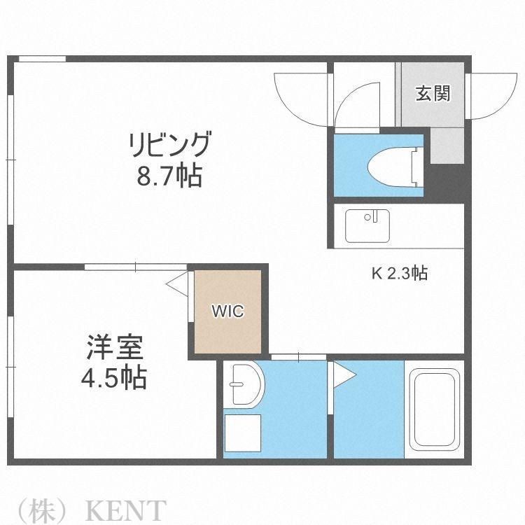 MAJESTIC LIFE札幌桑園マジェスティックライ(1LDK/1階)の間取り写真