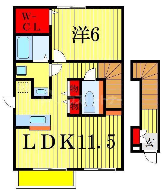 サンライズIV(1LDK/1階)の間取り写真