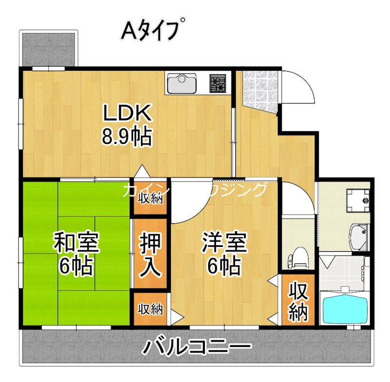 リーデルフェリア住之江(2LDK/6階)の間取り写真