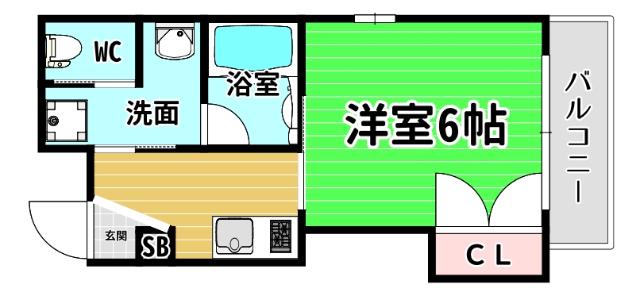 PARK HILLS(1K/13階)の間取り写真