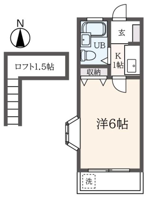ラフォーレ錦(1K/2階)の間取り写真