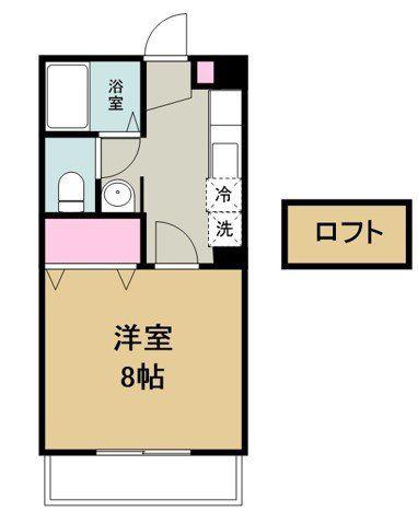 ウェルコート青山(1K/1階)の間取り写真