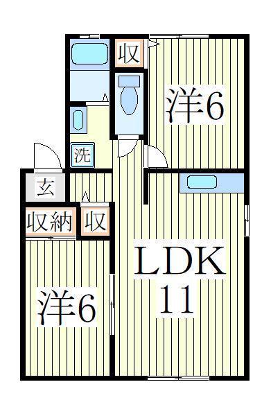 ファミーユ豊四季D棟(2LDK/1階)の間取り写真