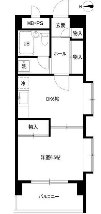エクセル南麻布(1DK/3階)の間取り写真