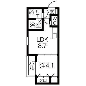 F ASECIA HEULAN(1LDK/3階)の間取り写真