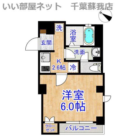 ディアマンテス新宿(1K/2階)の間取り写真