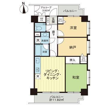 ライオンズガーデン東浦和(2SLDK/4階)の間取り写真