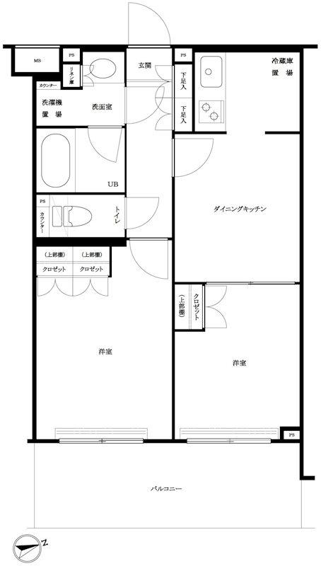 ルーブル大森西(2DK/5階)の間取り写真