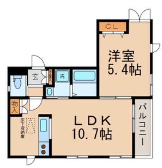 メゾンラメール(1LDK/1階)の間取り写真