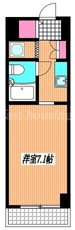 コスモフォーラム三鷹(1K/4階)の間取り写真
