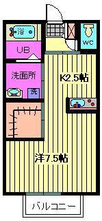 パルフラッツ沙羅(ワンルーム/1階)の間取り写真