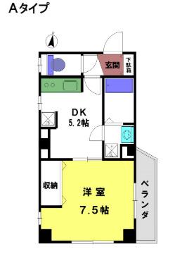10ビリオン要102(1DK/1階)の間取り写真