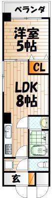 HAMIEL真鶴(1LDK/4階)の間取り写真