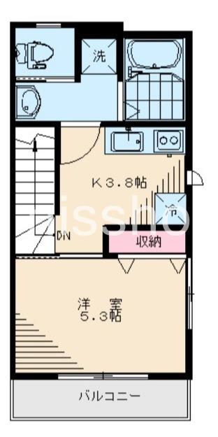 サブリナ高円寺(1K/2階)の間取り写真
