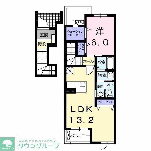 ソル・レヴェンテIIA(1LDK/2階)の間取り写真