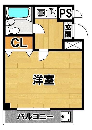 ジャルダン三田5番館(ワンルーム/1階)の間取り写真