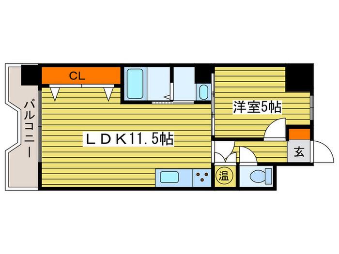 朝日プラザ偕楽園(1LDK/7階)の間取り写真