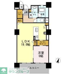 ロイヤルパークスERささしま サウス(1LDK/9階)の間取り写真