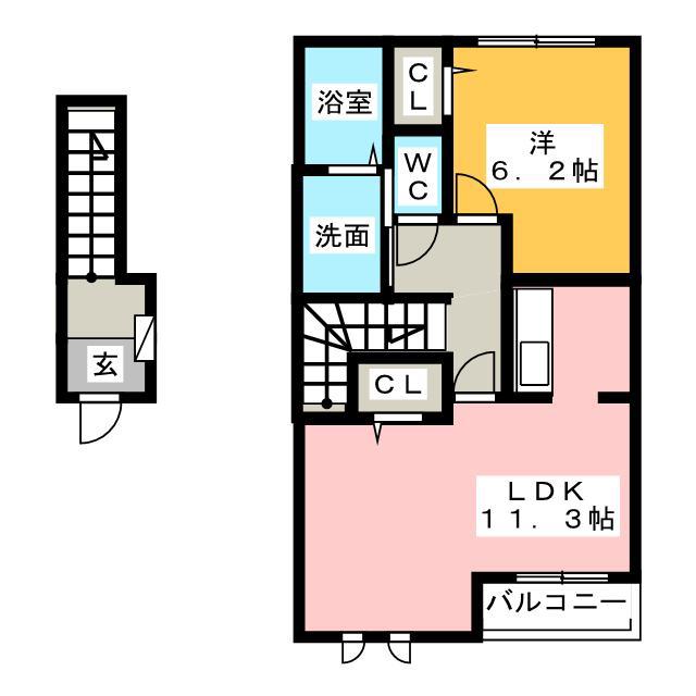 サニーパティオ(1LDK/2階)の間取り写真