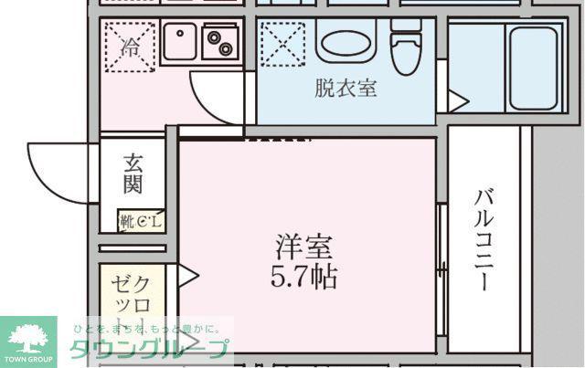フルーヴテラス(1K/2階)の間取り写真