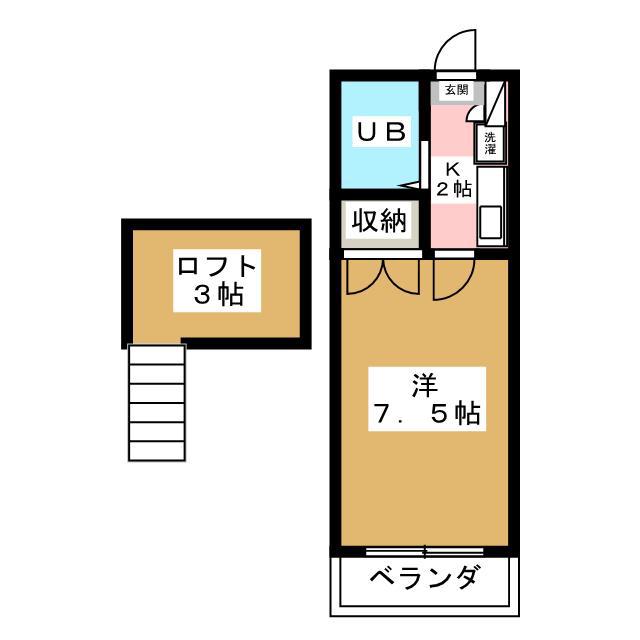ヘリオス鷹の台パート2(1K/2階)の間取り写真