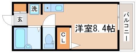平成山手ハイツI(1K/2階)の間取り写真