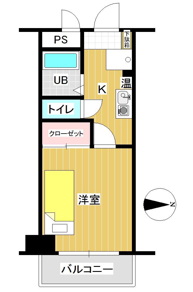 グレイスハイツ(1K/3階)の間取り写真