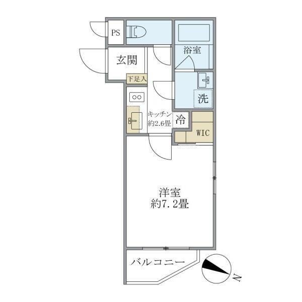 ザ 品川イーストレジデンス(1K/2階)の間取り写真