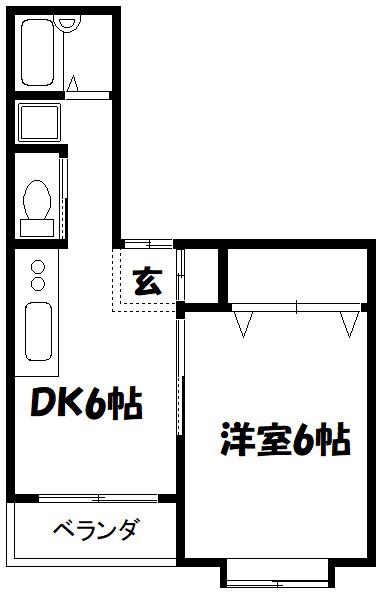 フェーヴ(1DK/4階)の間取り写真