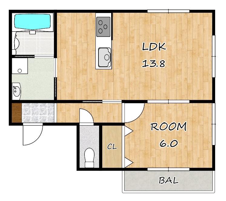 HOUSE.HOLD 16(1LDK/1階)の間取り写真