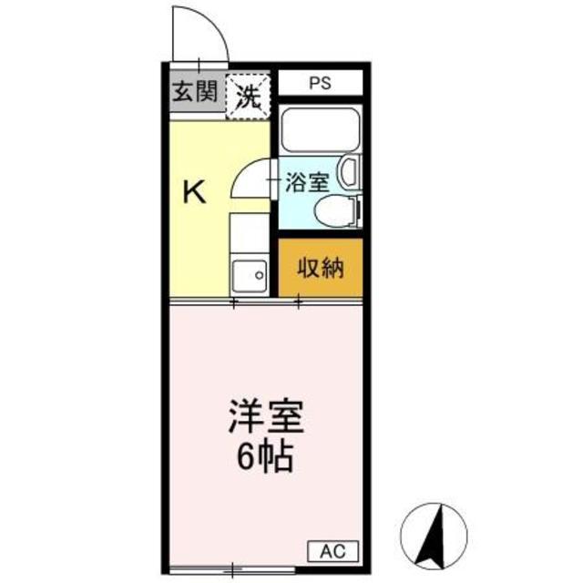 ヴェナスハイム(1K/2階)の間取り写真