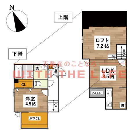 ADC津福ソフィア(1LDK/1階)の間取り写真