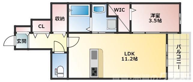 メゾン大島IV(1LDK/1階)の間取り写真