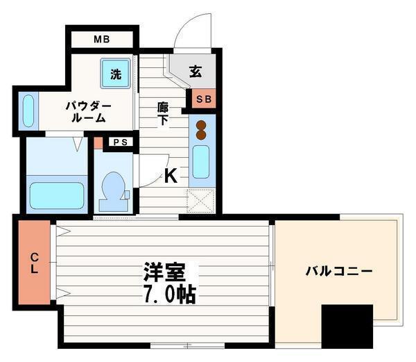 レジデンス心斎橋(1K/5階)の間取り写真