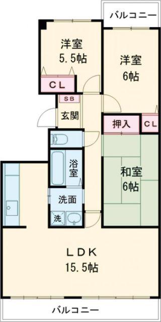 グラヂオーソ(3LDK/1階)の間取り写真