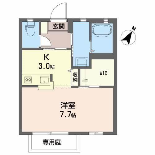 シャーメゾンI・T(ワンルーム/1階)の間取り写真