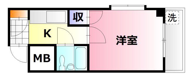 コンフォート翠町(1K/5階)の間取り写真