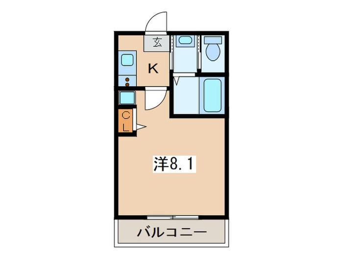 ヨコハマディパーチャーレジェンド(1K/2階)の間取り写真