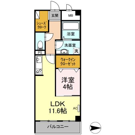 セントレア長和島(1LDK/2階)の間取り写真