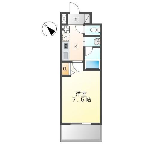 CITY SPIRE 名古屋本陣(1K/11階)の間取り写真