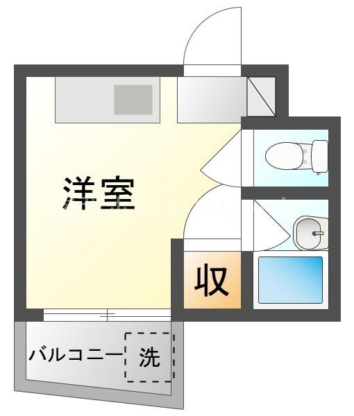 プチシャトー末広(ワンルーム/3階)の間取り写真