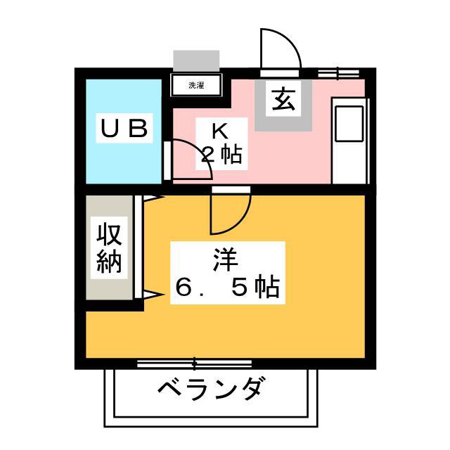 シーサイドハイム金沢文庫(1K/2階)の間取り写真