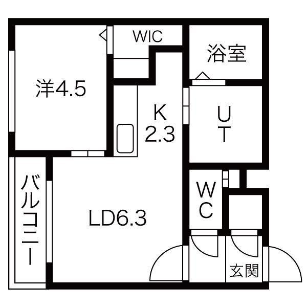 CHOUETTE(1LDK/1階)の間取り写真