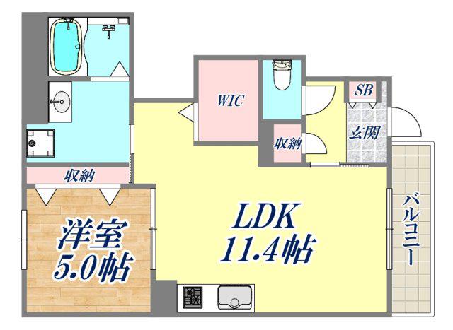 ルナテラス甲子園(1LDK/1階)の間取り写真