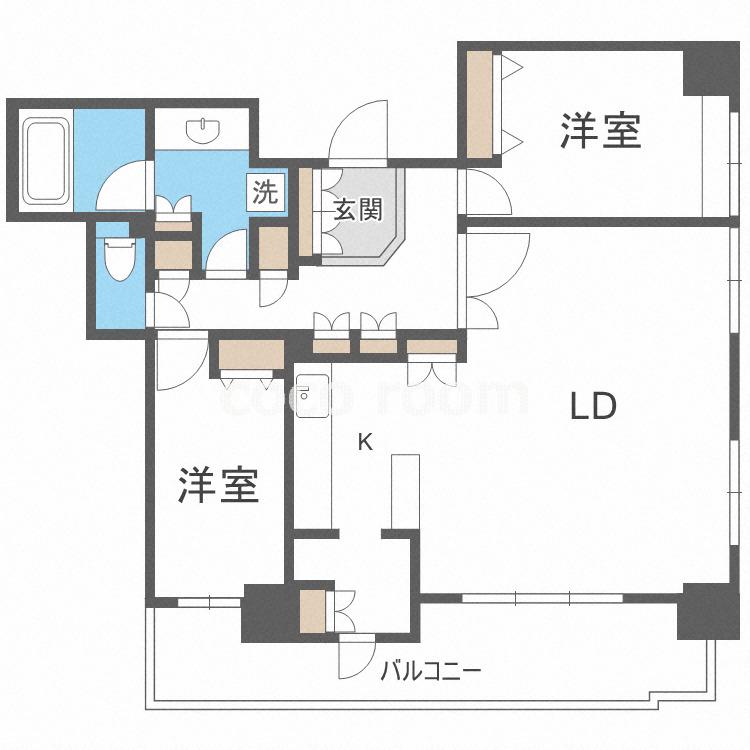 ライオンズマンション大阪スカイタワー(2LDK/30階)の間取り写真
