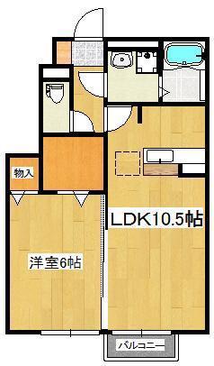 プレミスト(1LDK/1階)の間取り写真