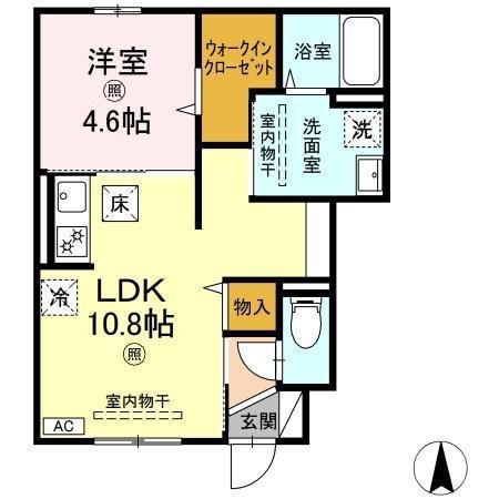 リーシア(1LDK/1階)の間取り写真