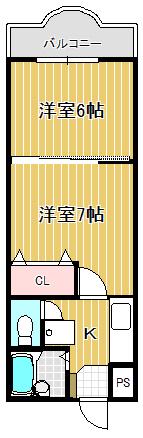 ソフィア 六丁の目(2K/4階)の間取り写真