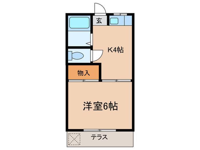 フジハイツ(1K/1階)の間取り写真