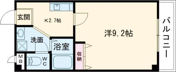 メゾンKAGURA(1K/1階)の間取り写真